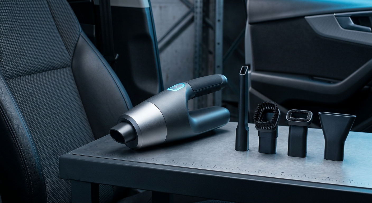 VF-V18 handheld car vacuum with four attachments